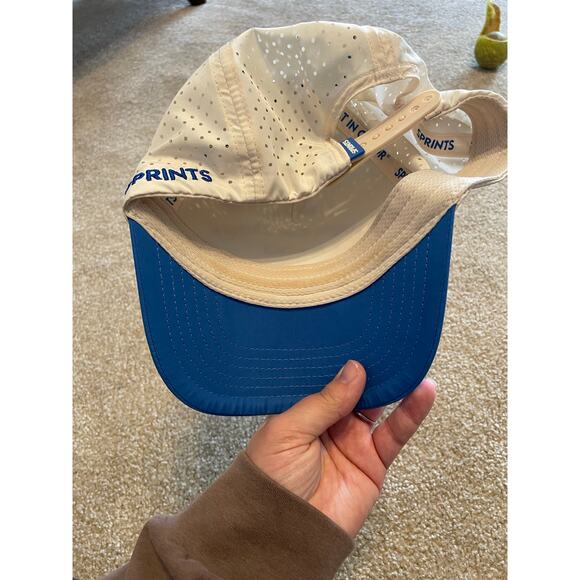 Sprints Cheaper Than Therapy Run Club Structured VP Hat Blue & White EUC Unisex - Picture 7 of 12